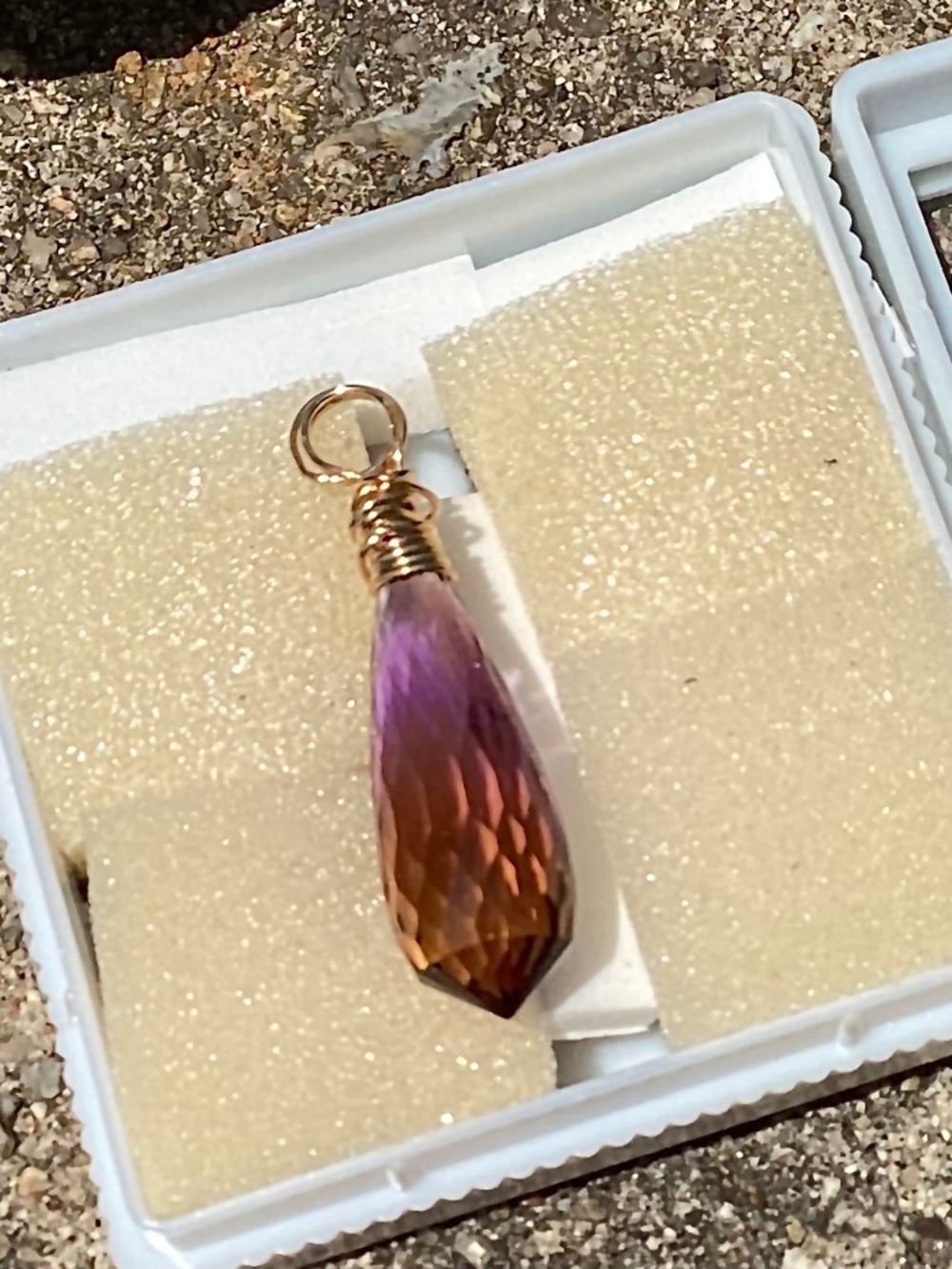 Handmade Ametrine Pendant, NWT, 37x8mm